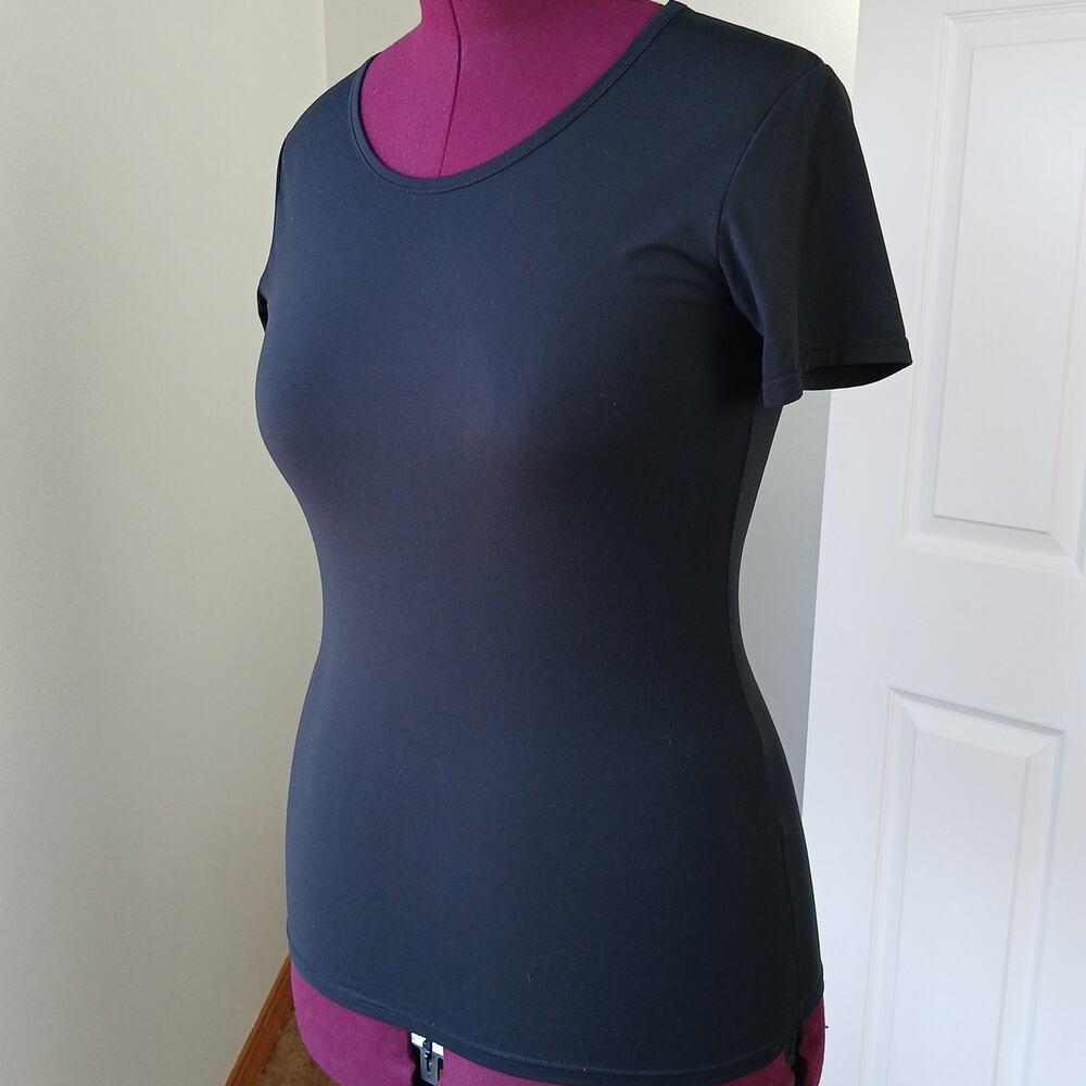 32 Degrees Cool Short Sleeve Sleep Tee Medium black scoop neck classic comfy
